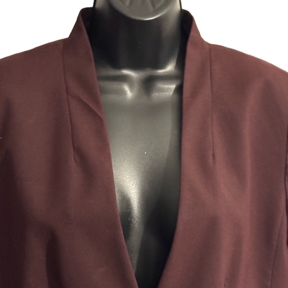 Ann Taylor Burgundy One Button Blazer - Picture 3 of 9
